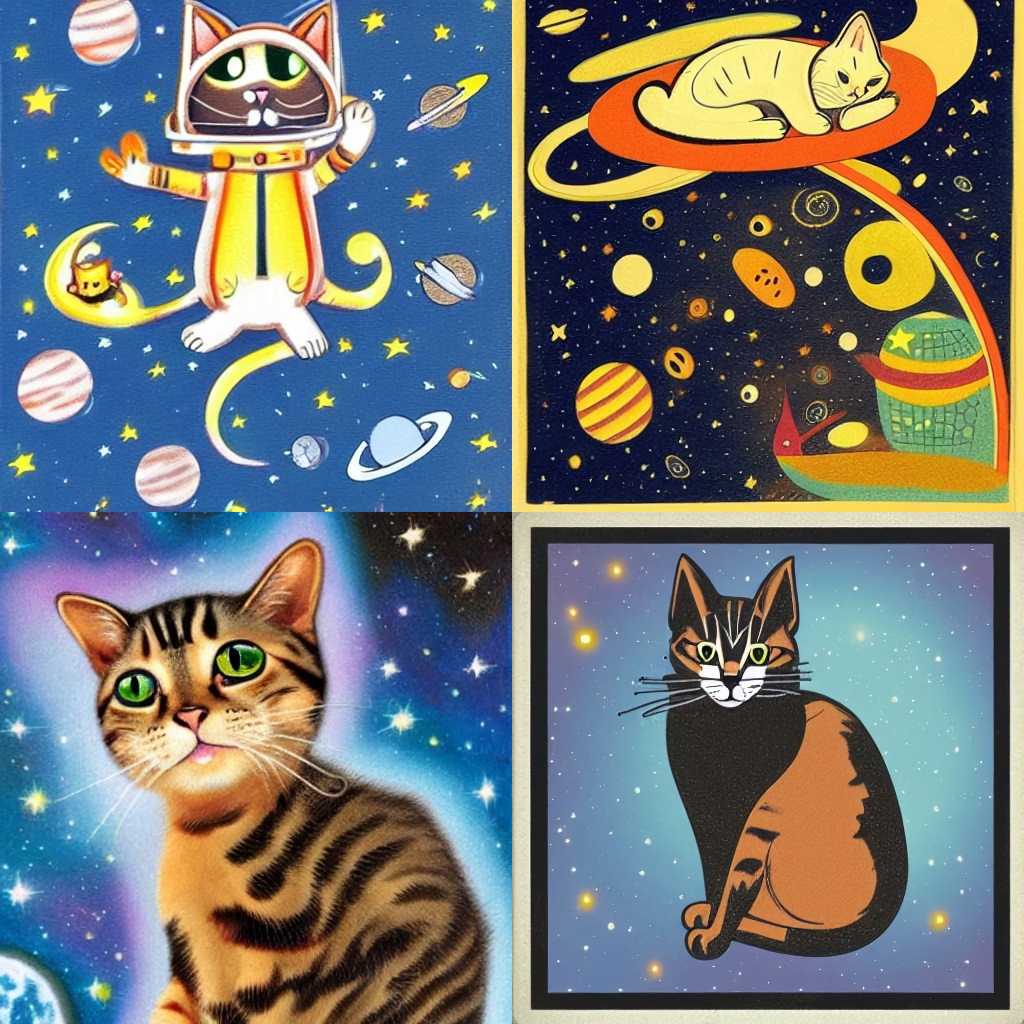 ArtBreeder with the prompt a cat in space