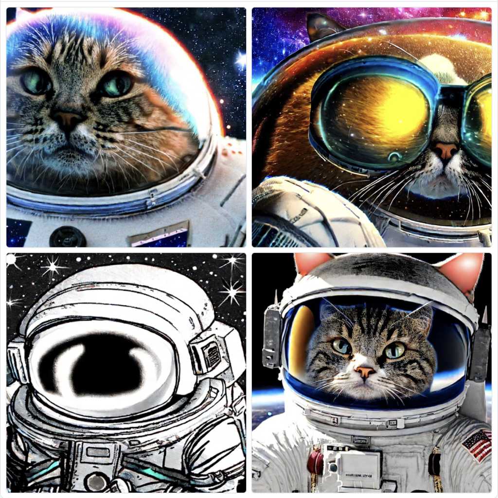 Stable Diffusion with the prompt a cat in space